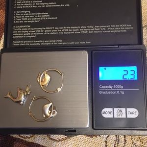 14k Stamp Yellow Gold Italy earrings & pendant